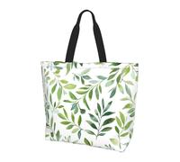 Borsa a tracolla da donna con motivo a foglia, borse per la spesa ad acquerello, borsa grande resistente all'acqua con tasca interna per lavoro, viaggi, scuola