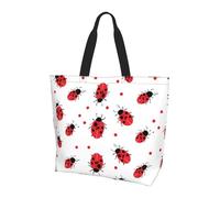 Borsa a tracolla da donna con motivo coccinelle, borsa per la spesa, impermeabile, grande borsa con tasca interna, per lavoro, viaggi, scuola