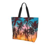 Borsa a tracolla da donna con motivo Hawaii Sea Sunset, borsa a tracolla da donna, con palma oceanica, borsa per la spesa, impermeabile, grande borsa con tasca interna, per lavoro, viaggi, scuola