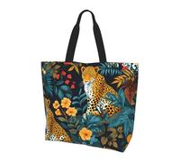 Borsa a tracolla da donna con motivo leopardato, con motivo di ghepardo, borsa grande impermeabile con tasca interna, per lavoro, viaggi, scuola