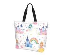 Borsa a tracolla da donna con motivo principessa dei cartoni animati, borsa per la spesa, impermeabile, grande borsa con tasca interna, per lavoro, viaggi, scuola