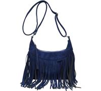 Borsa a tracolla da donna con nappa, alla moda, moderna borsa a tracolla regolabile, stile retrò, frangia per spiaggia, viaggi, scuola, vacanze, telefono, Blu, M