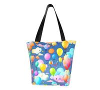 Borsa a tracolla da donna con palloncini colorati, borsa a tracolla, borsa a tracolla, borsa a tracolla da viaggio per lo shopping, colore nero, taglia unica