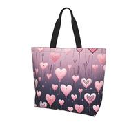 Borsa a tracolla da donna con palloncino a forma di cuore rosa, borse per la spesa romantiche per San Valentino, borsa grande resistente all'acqua con tasca interna per lavoro, viaggi, scuola