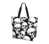 Borsa a tracolla da donna con scheletro di Halloween, borsa a tracolla con teschio fantasmi borse per la spesa resistente all'acqua grande borsa con tasca interna per lavoro, viaggi, scuola