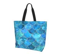 Borsa a tracolla da donna con squame di sirena, color foglia di tè, borsa per la spesa, impermeabile, grande borsa con tasca interna, per lavoro, viaggi, scuola