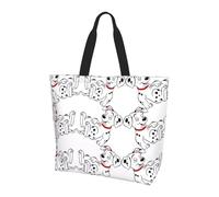 Borsa a tracolla da donna con stampa a forma di cuore per la consapevolezza dell'autismo, grande borsa riutilizzabile per shopping, viaggi, spiaggia, Delizioso dalmata, Taglia unica