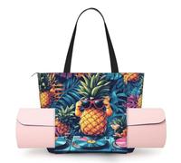 Borsa a tracolla da donna con stampa ananas, grande borsa da palestra