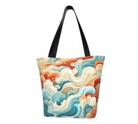 Borsa a tracolla da donna, con stampa astratta di colore arcobaleno e illustrazione astratta, borsa a tracolla da donna, grande capacità, borsa per la spesa, borsa alla moda per ufficio, shopping