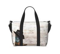 Borsa a tracolla da donna con stampa cappello e stivali da cowboy, borsa a tracolla portatile, adatta per allenamenti in palestra, pendolarismo e viaggi