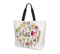 Borsa a tracolla da donna con stampa cielo notturno, grande, riutilizzabile, per shopping, viaggi, spiaggia, Gelato, Taglia unica