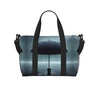 Borsa a tracolla da donna con stampa con ombrello nero sotto la pioggia, adatta per pendolarismo/fitness/viaggi, borsa a tracolla alla moda e versatile