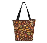 Borsa a tracolla da donna, con stampa del Ringraziamento, riutilizzabile, grande, per la spesa, per l'ufficio, lo shopping, i viaggi
