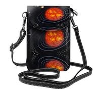 Borsa a tracolla da donna con stampa del sistema solare della galassia dello spazio esterno con slot per carte di credito portafoglio mobile