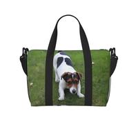 Borsa a tracolla da donna con stampa di cani che giocano sul prato, borsa a tracolla portatile adatta per allenamenti in palestra, pendolarismo e viaggi