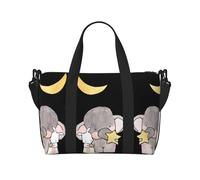 Borsa a tracolla da donna con stampa di elefanti e animali bianchi, borsa a tracolla portatile adatta per allenamenti in palestra, pendolarismo e viaggi