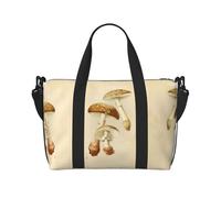 Borsa a tracolla da donna con stampa di funghi commestibili vintage, borsa a tracolla portatile adatta per allenamenti in palestra, pendolarismo e viaggi