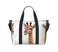 Borsa a tracolla da donna con stampa di giraffa ad acquerello, borsa a tracolla portatile adatta per allenamenti in palestra, pendolarismo e viaggi