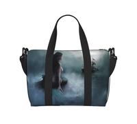 Borsa a tracolla da donna con stampa di una sirena e una nave pirata in mare, borsa a tracolla portatile adatta per allenamenti in palestra, pendolarismo e viaggi