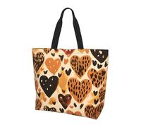 Borsa a tracolla da donna con stampa leopardata, stampa ghepardo, borse per la spesa a forma di cuore, impermeabile, grande borsa con tasca interna, per lavoro, viaggi, scuola