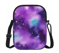Borsa a tracolla da donna con stampa magica galassia cielo viola borsa a tracolla borsa da viaggio casual quotidiano versatile