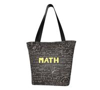 Borsa a tracolla da donna, con stampa matematica, riutilizzabile, grande, per la spesa, per l'ufficio, lo shopping, i viaggi