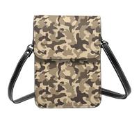 Borsa a tracolla da donna, con stampa mimetica bianca e nera, piccola borsa a tracolla in pelle per telefono cellulare