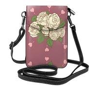 Borsa a tracolla da donna con stampa rosa dell'amore, perfetta per viaggi e shopping