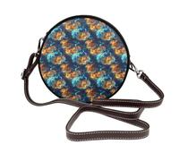 Borsa a tracolla da donna con stampa tigre e fiamma, rossa, blu, da viaggio, piccola borsa in pelle da donna