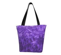 Borsa a tracolla da donna, con stampa viola, riutilizzabile, grande, per la spesa, per l'ufficio, lo shopping, i viaggi