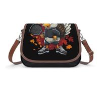 Borsa a tracolla da donna con tacchino carino che gioca a tennis, borsa a tracolla alla moda con tracolla regolabile