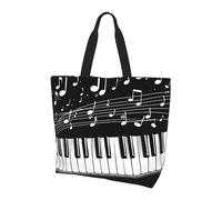 Borsa a tracolla da donna con tastiera per pianoforte, note musicali, borsa per la spesa, impermeabile, grande borsa con tasca interna, per lavoro, viaggi, scuola