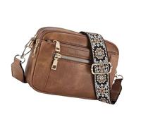 Borsa a tracolla da donna, con tracolla larga, borsa a tracolla per telefono, borse a tracolla, piccole borse a tracolla per donne, Marrone