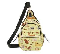 Borsa a tracolla da donna con tracolla regolabile da uomo leggera per viaggi, incontri foreste animali giallo