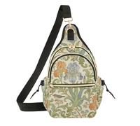 Borsa a tracolla da donna convertibile da uomo, borsa per fotocamera, per corsa, pesca, retrò, iris uccellino, William Morris, beige