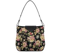 Borsa a tracolla da donna da donna, pochette con cinghie rimovibili per viaggi quotidiani, stile barocco, retrò, beige, fiori alla moda