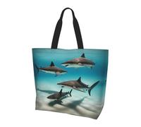 Borsa a tracolla da donna di grande capacità, con stampa di pesci nel mare profondo, borsa versatile per pendolarismo e shopping