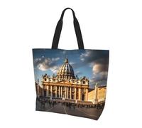 Borsa a tracolla da donna di grande capacità, stampa Basilica di San Pietro, borsa versatile per pendolarismo e shopping