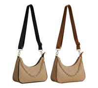 Borsa a tracolla da donna elegante mezza luna alla moda per uso quotidiano borsa a tracolla con cinturino regolabile e oro Chai