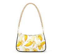 Borsa a tracolla da donna estetica, stile retrò, formale, con chiusura a cerniera, con chiusura a catena, colore: giallo brillante