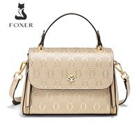Borsa a tracolla da donna FOXER in pelle spaccata, modello 2026, alla moda, di lusso leggero, borsa a tracolla vintage da pendolare, borsa messenger da donna
