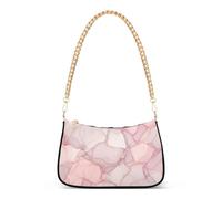 Borsa a tracolla da donna in marmo rosa a righe dorate stampe per le donne borsa classica Hobo Totes tracolla a catena cerniera media borsa carina