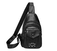 Borsa a tracolla da donna in morbida pelle sensazione borsa a tracolla grande capacità retrò borsa a tracolla borsa da viaggio borse per donna borsa a tracolla, Nero , Etichettalia unica