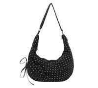Borsa a tracolla da donna in nylon a pois, tracolla regolabile con cerniera | Borsa a tracolla a mezzaluna per lo shopping, il lavoro, l'uso quotidiano, spaziosa stile Moon Hobo per i viaggi pendolari