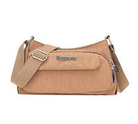 Borsa a tracolla da donna in nylon, borsa a tracolla elegante, borsa messenger in pelle, 13, cachi, Taglia unica