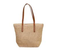 Borsa a tracolla da donna in paglia da donna, capacità, borsa estiva da spiaggia, borsa da vacanza carina borsa bohémien-mare