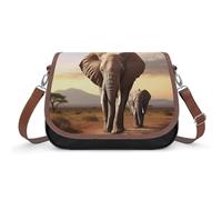 Borsa a tracolla da donna in pelle con elefante che cammina borsa a tracolla con tracolla regolabile borsa a tracolla alla moda borsa a tracolla borsa multipla per pendolari