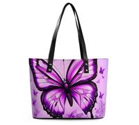 Borsa a tracolla da donna in pelle con farfalla viola, borsa a tracolla morbida borsa media spaziosa borsa alla moda tote top handle Satchel