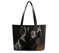 Borsa a tracolla da donna in pelle con labrador nera, borsa a tracolla morbida borsa media spaziosa borsa alla moda tote top handle Satchel
