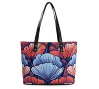 Borsa a tracolla da donna, in pelle con motivo floreale, colore grigio e bianco, con manico superiore, casual, da lavoro, da viaggio, Stile Art Déco, 29*34*14cm, Stile Art Déco
